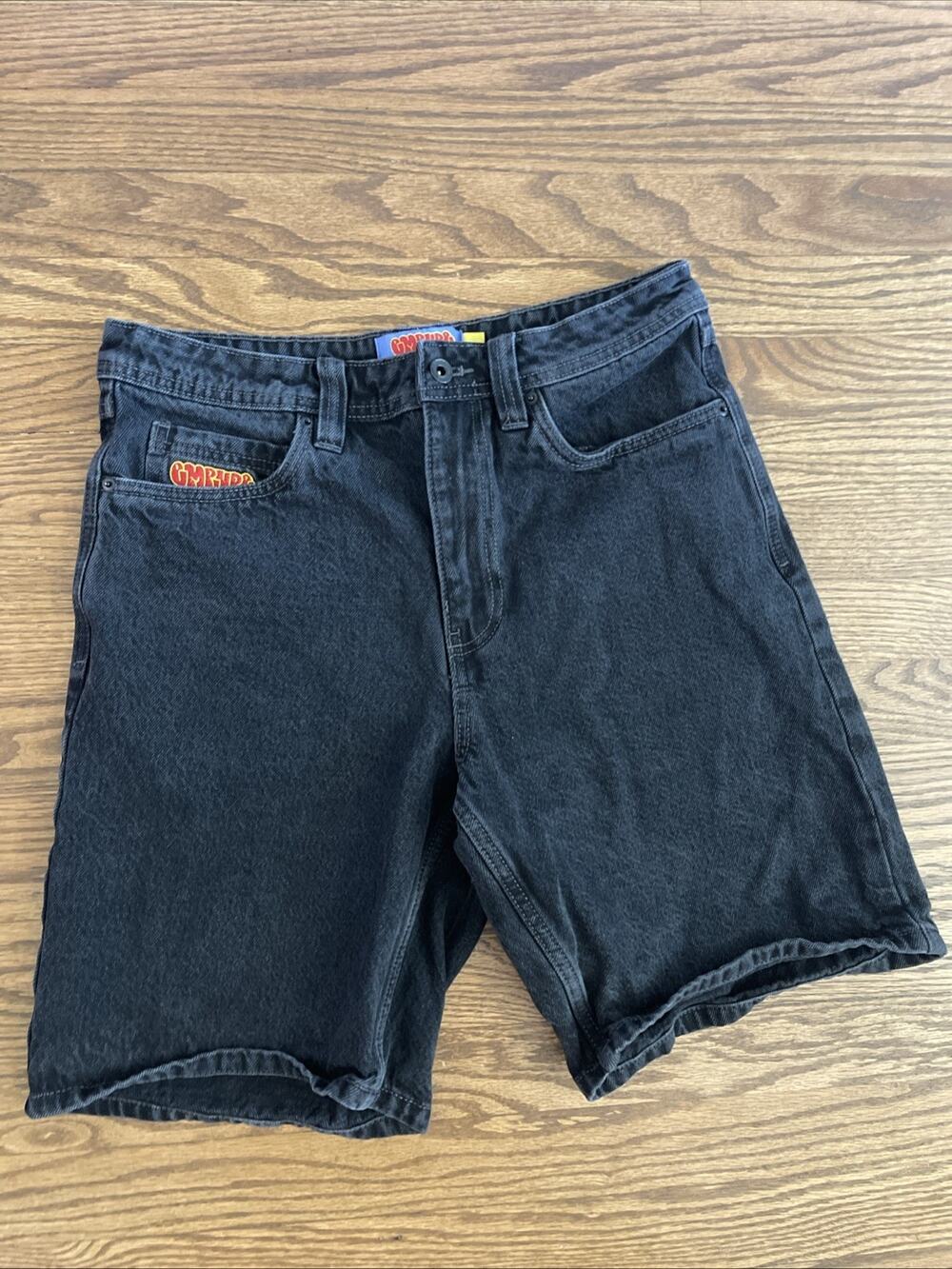 Empyre Relax Loose Fit 9" Denim Shorts Black Mens Size 30 Skater Y2K Streetwear